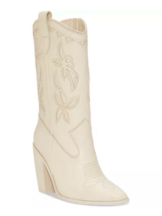 Vince Camuto Shoes - NWOT Vince Camuto Cream Embroidered Western Block-Heel Boot